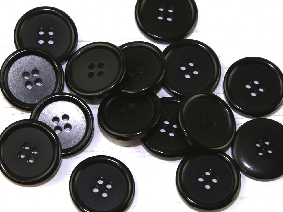 Dill Round Rimmed 4 Hole Plastic Buttons (dill-310686-m) 