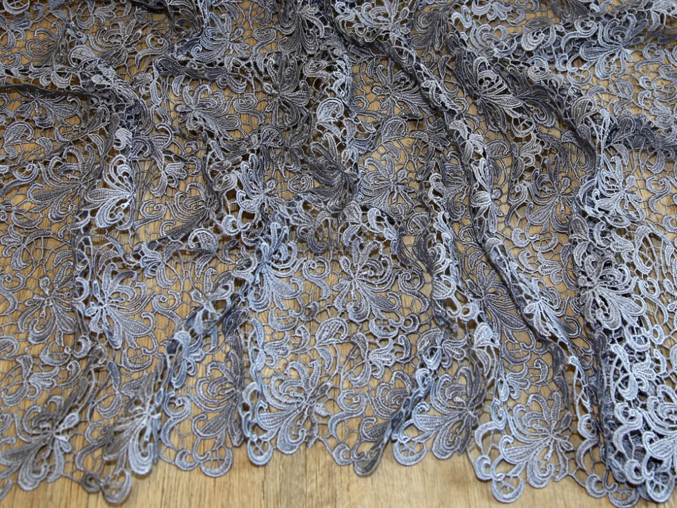 Scalloped Edge Couture Bridal Heavy Guipure Lace Fabric (MV-HH100-Royal ...